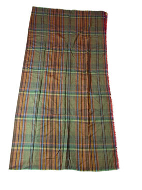 Vintage Christian Dior Wool Blend Plaid Scarf Deadstock Made in France